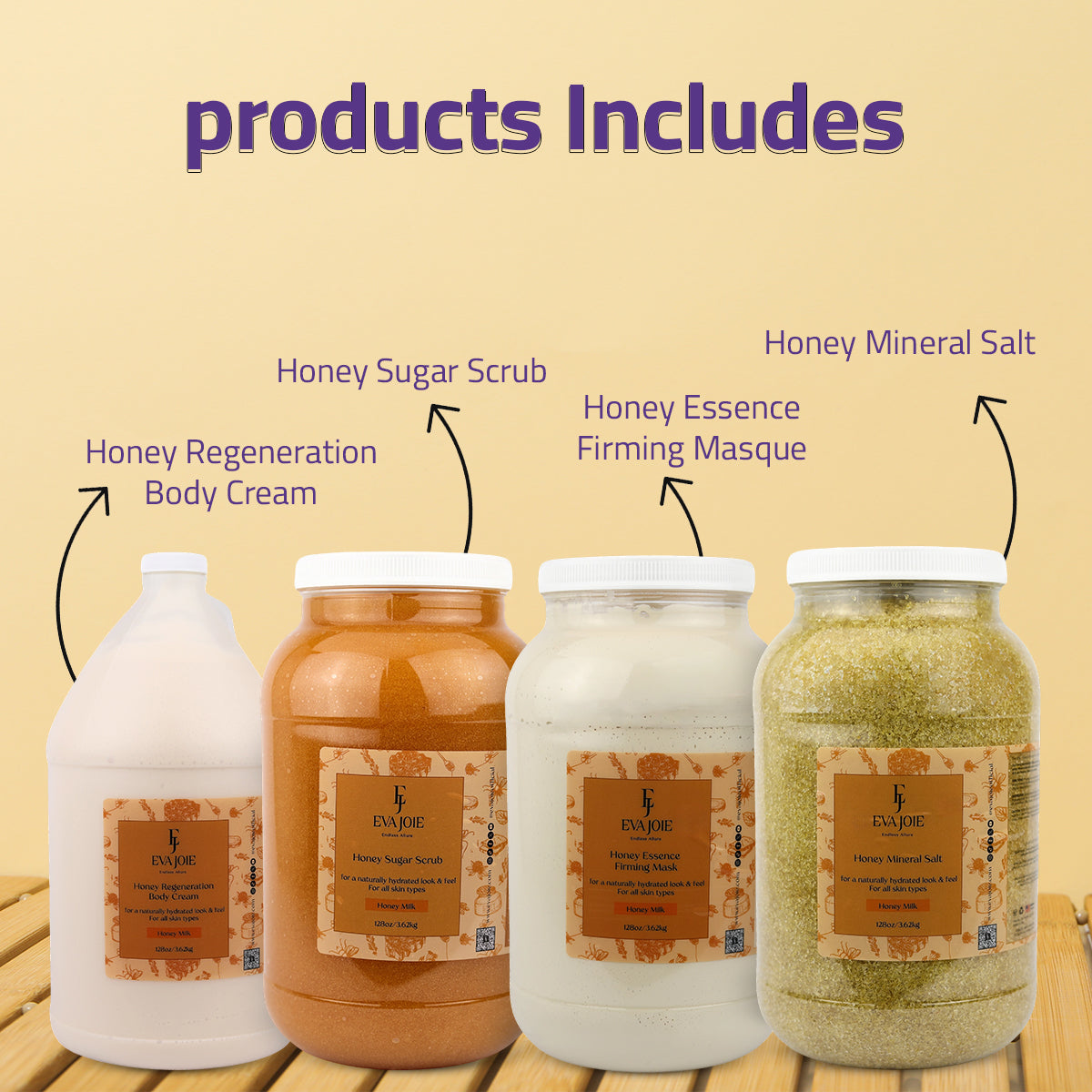 Eva Joie, Honey Milk Spa Set, Professional Packs