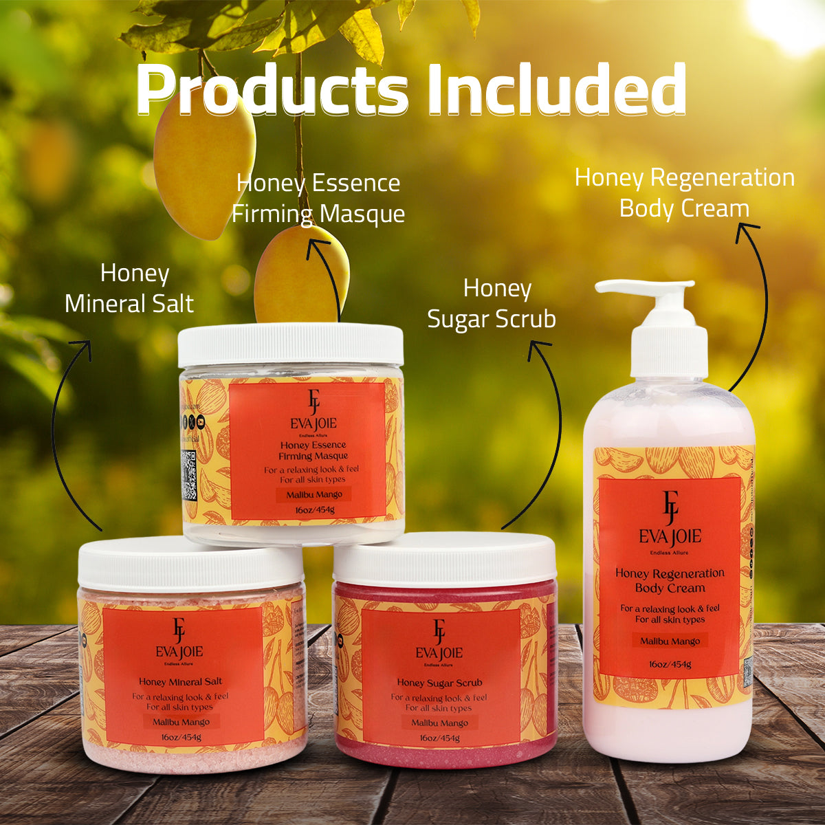 Eva Joie, Malibu Mango Spa Set, Regular Sizes