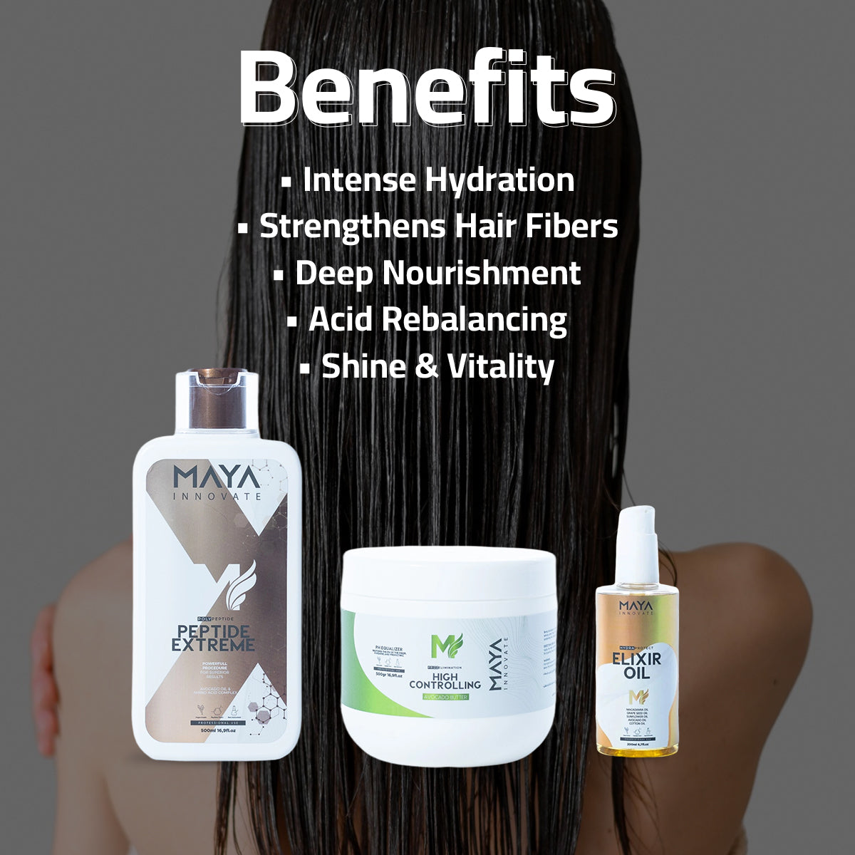 MAYA INNOVATE, Triple Blend Set; Intensive moisturization and care for damaged Hair.