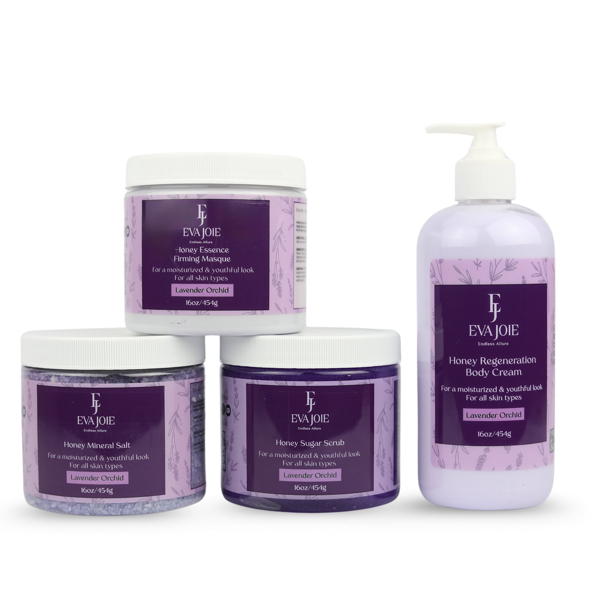Eva Joie, Lavender Orchid Spa Set, Regular Sizes