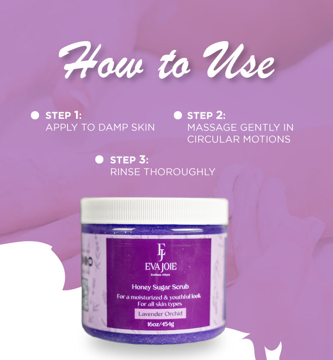 Honey Sugar Scrub – Lavender Orchid 16 oz
