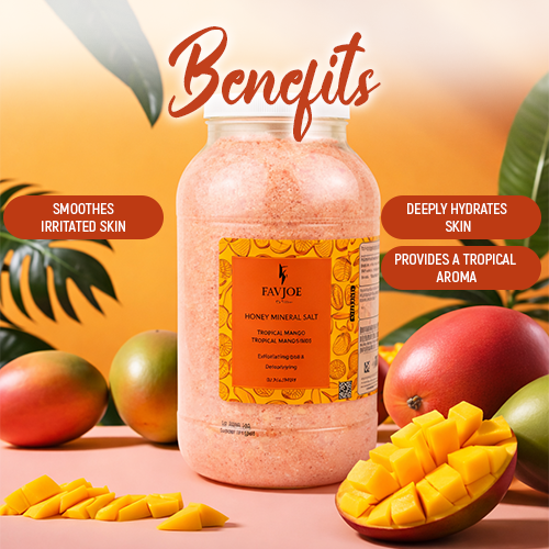 Honey Mineral Salt – Mango Malibu 128oz For Exfoliating and Hydrating Skin
