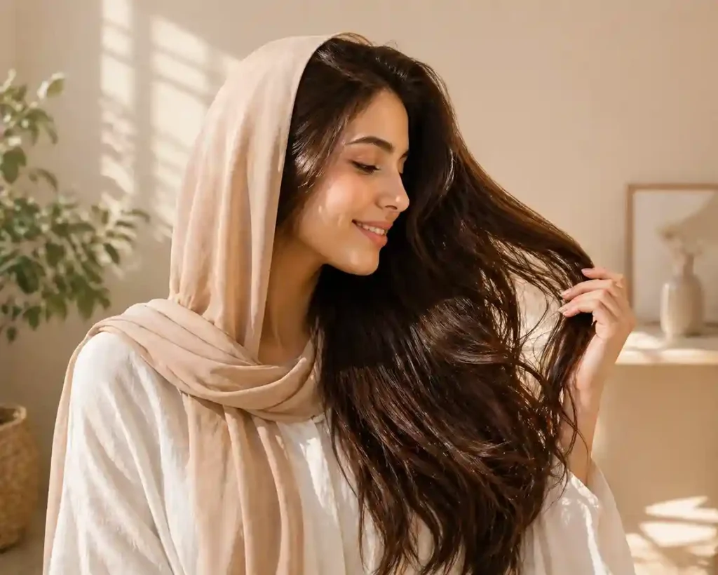 عناية الشعر تحت الحجاب 